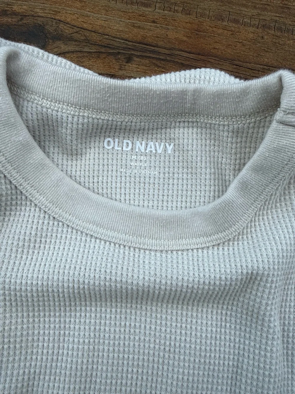 Old Navy Red and Cream Long Sleeve Waffle Knit Tops - 2 Pack